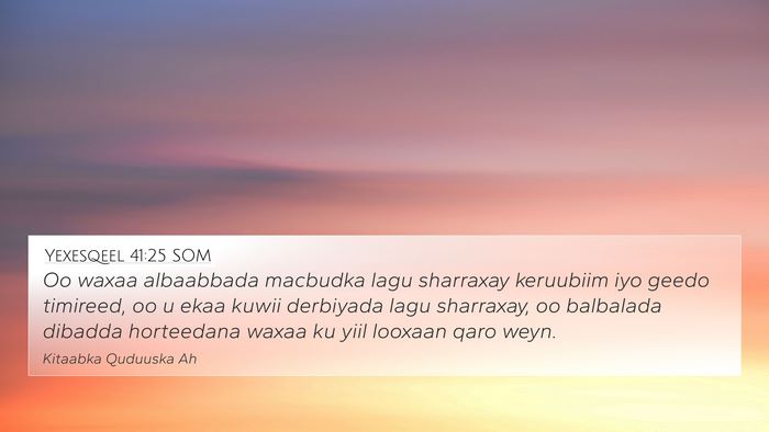 Yexesqeel 41:25 SOM Bible Verse Image
