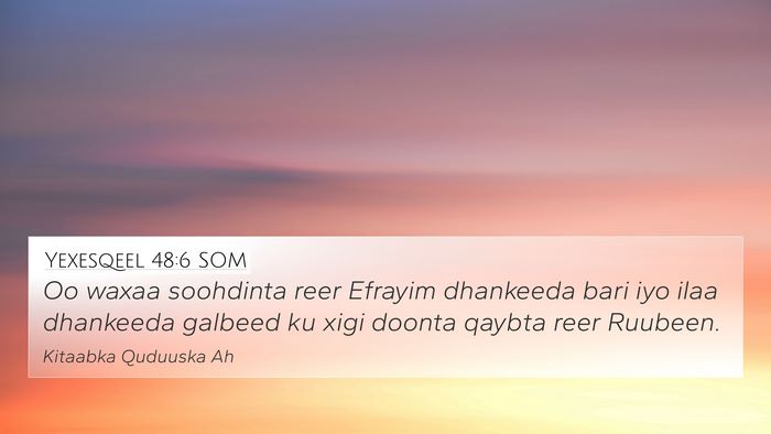 Yexesqeel 48:6 SOM 4K Wallpaper - Oo waxaa soohdinta reer Efrayim dhankeeda bari - 4K Wallpaper Bible Verse