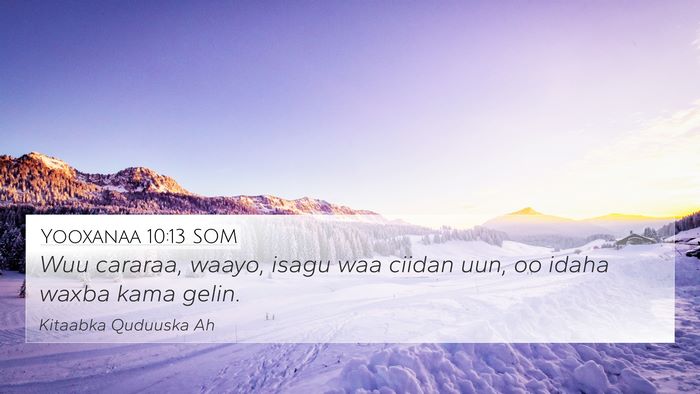 Yooxanaa 10:13 SOM 4K Wallpaper - Wuu cararaa, waayo, isagu waa ciidan uun, oo - 4K Wallpaper Bible Verse