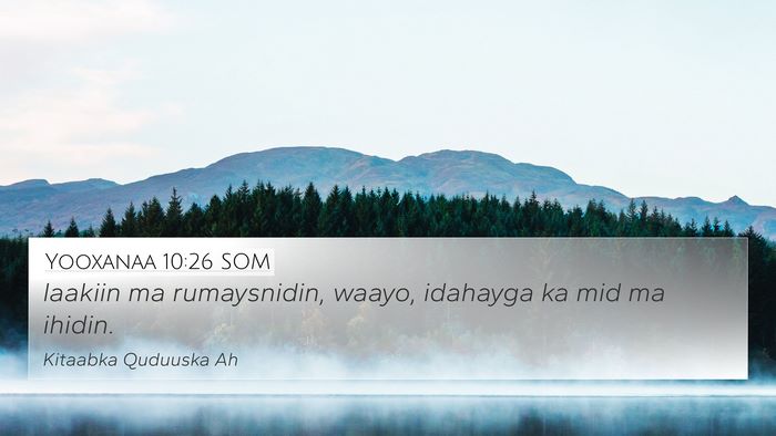 Yooxanaa 10:26 SOM Bible Verse Image