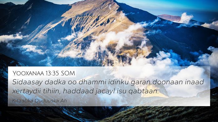 Yooxanaa 13:35 SOM Bible Verse Image