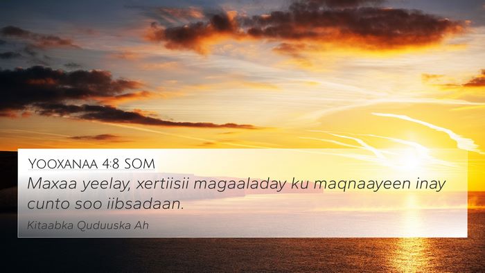 Yooxanaa 4:8 SOM Bible Verse Image