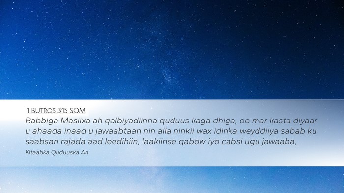 1 Butros 3:15 SOM Bible Verse Image