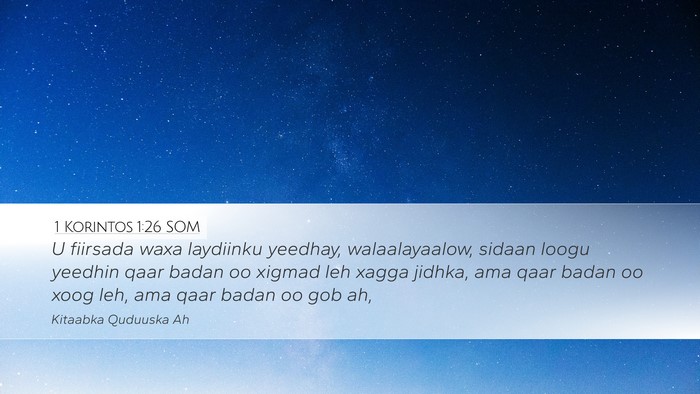 1 Korintos 1:26 SOM Bible Verse Image