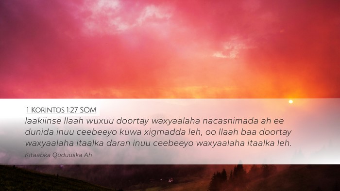 1 Korintos 1:27 SOM Bible Verse Image