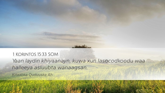 1 Korintos 15:33 SOM Bible Verse Image