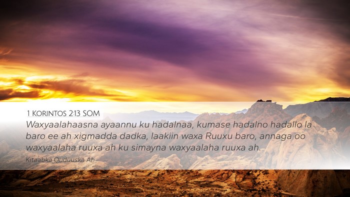 1 Korintos 2:13 SOM Bible Verse Image