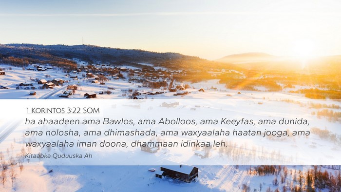 1 Korintos 3:22 SOM Bible Verse Image