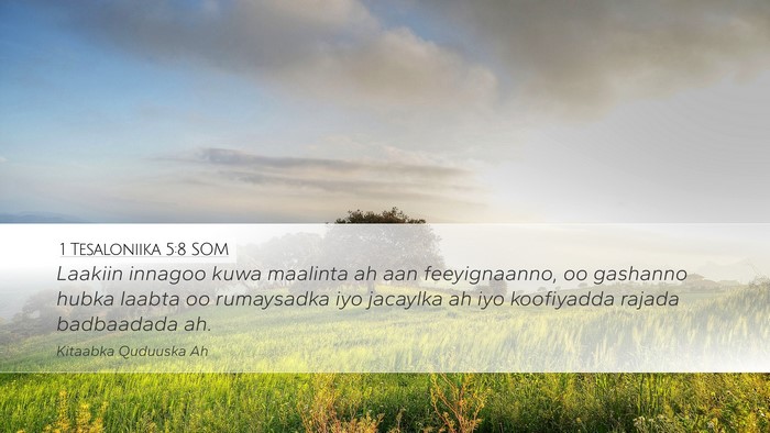 1 Tesaloniika 5:8 SOM Bible Verse Image