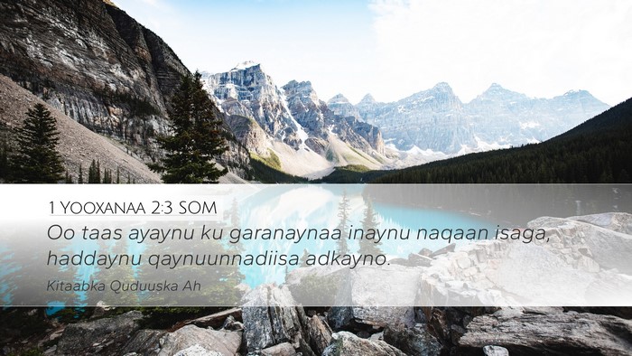 1 Yooxanaa 2:3 SOM Bible Verse Image