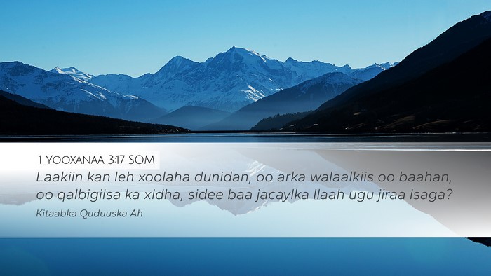 1 Yooxanaa 3:17 SOM Bible Verse Image