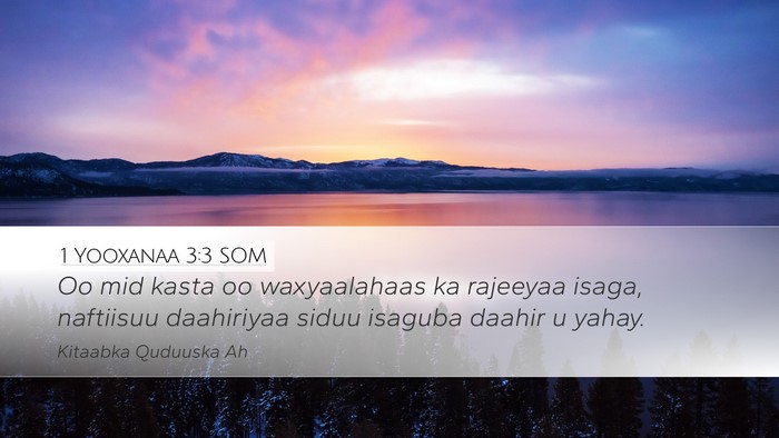 1 Yooxanaa 3:3 SOM Bible Verse Image