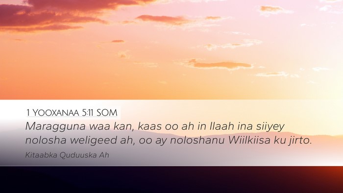 1 Yooxanaa 5:11 SOM Bible Verse Image