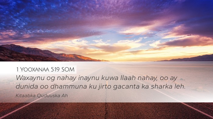 1 Yooxanaa 5:19 SOM Bible Verse Image