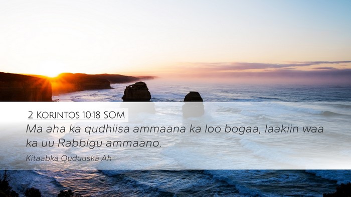 2 Korintos 10:18 SOM Bible Verse Image