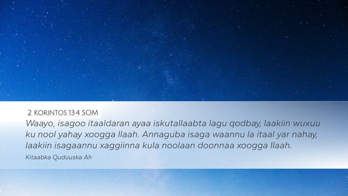 2 Korintos 13:4 SOM Bible Verse Image