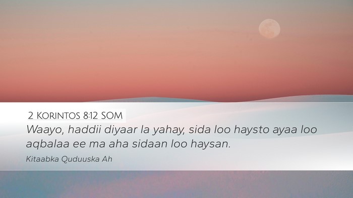 2 Korintos 8:12 SOM Bible Verse Image