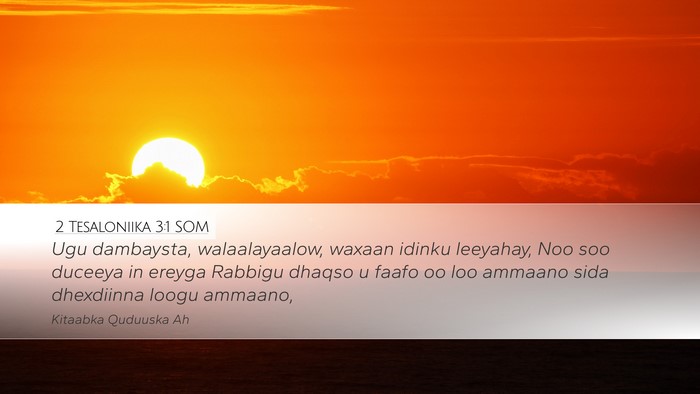 2 Tesaloniika 3:1 SOM Bible Verse Image