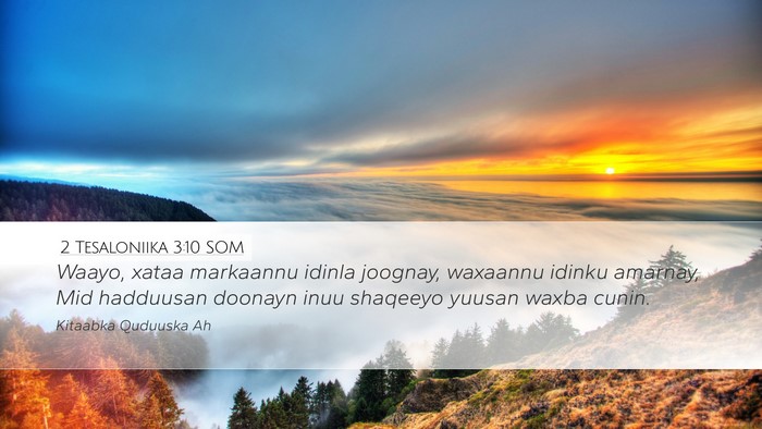 2 Tesaloniika 3:10 SOM Bible Verse Image