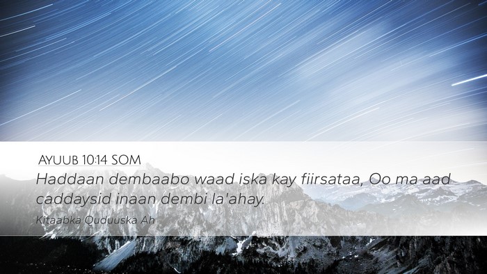 Ayuub 10:14 SOM Bible Verse Image