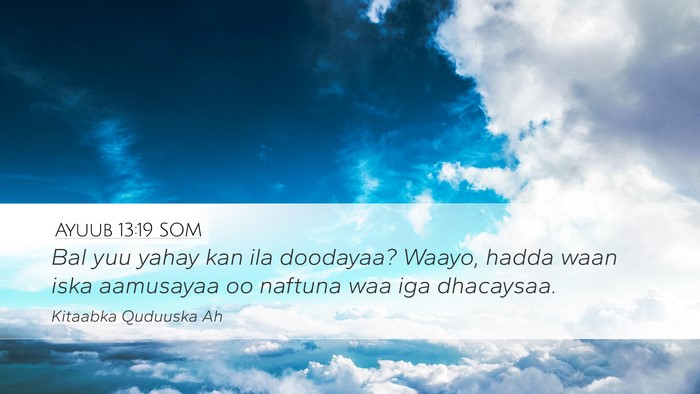 Ayuub 13:19 SOM Bible Verse Image