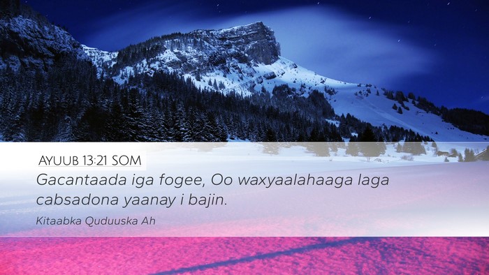 Ayuub 13:21 SOM Bible Verse Image