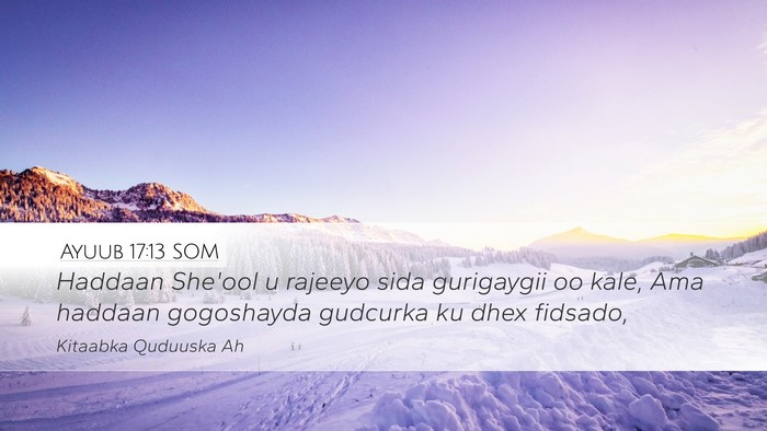 Ayuub 17:13 SOM Bible Verse Image