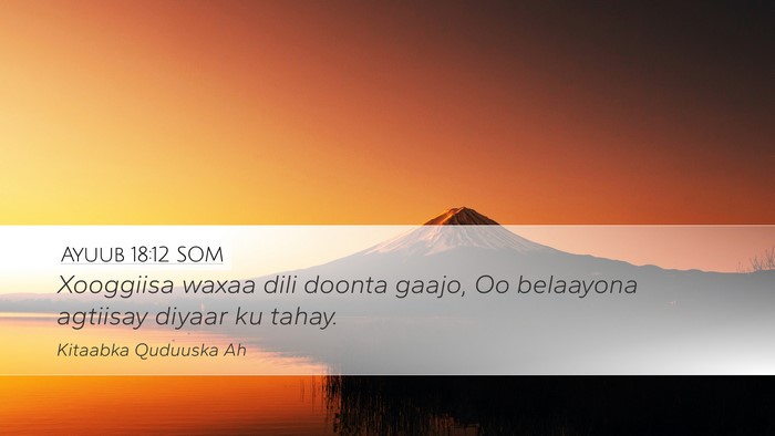 Ayuub 18:12 SOM Bible Verse Image