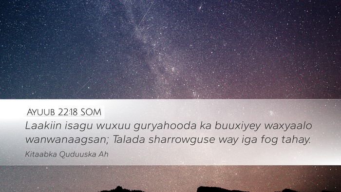 Ayuub 22:18 SOM Bible Verse Image