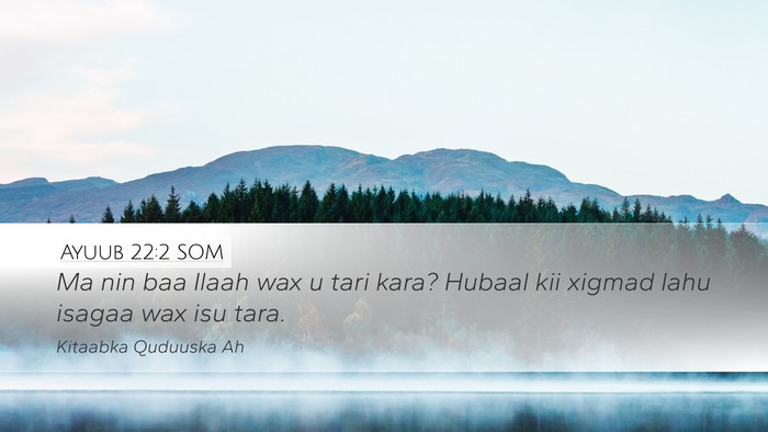Ayuub 22:2 SOM Bible Verse Image