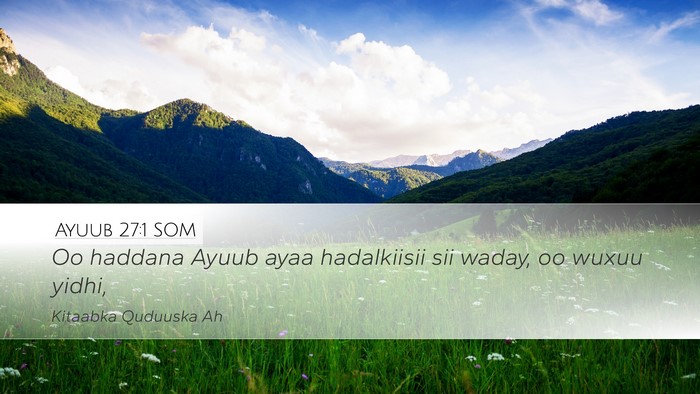 Ayuub 27:1 SOM Bible Verse Image