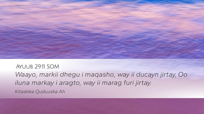 Ayuub 29:11 SOM Bible Verse Image