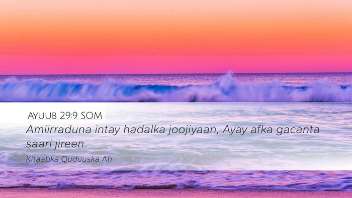 Ayuub 29:9 SOM Bible Verse Image