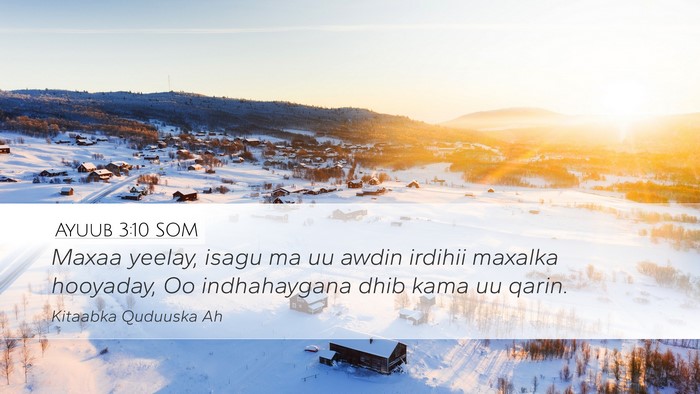 Ayuub 3:10 SOM Bible Verse Image