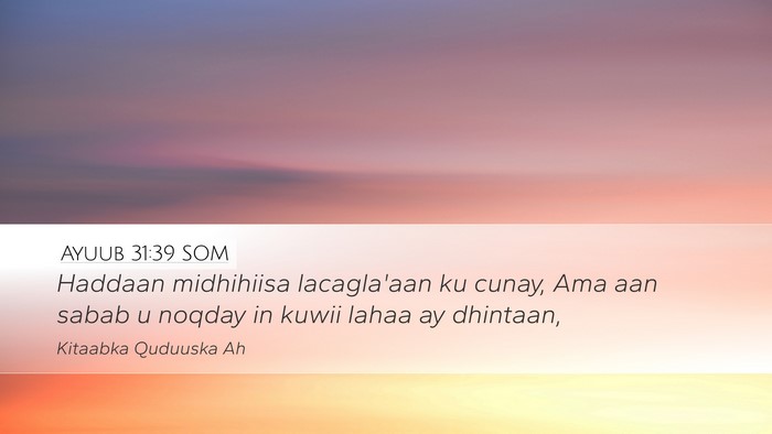 Ayuub 31:39 SOM Bible Verse Image