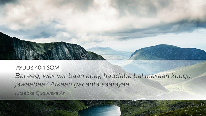 Ayuub 40:4 SOM Bible Verse Image
