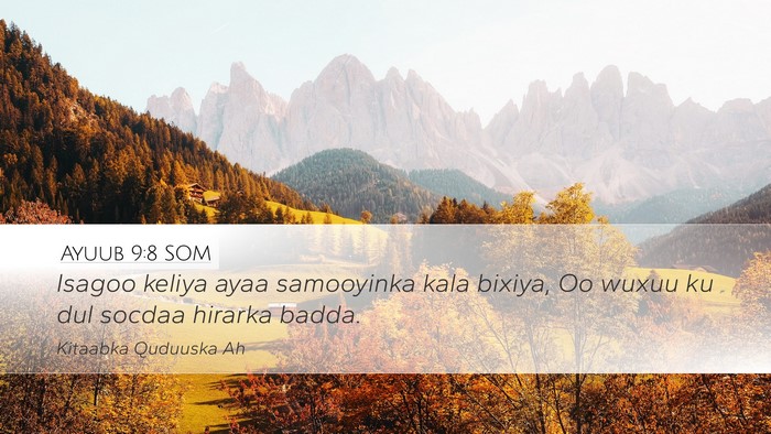 Ayuub 9:8 SOM Bible Verse Image