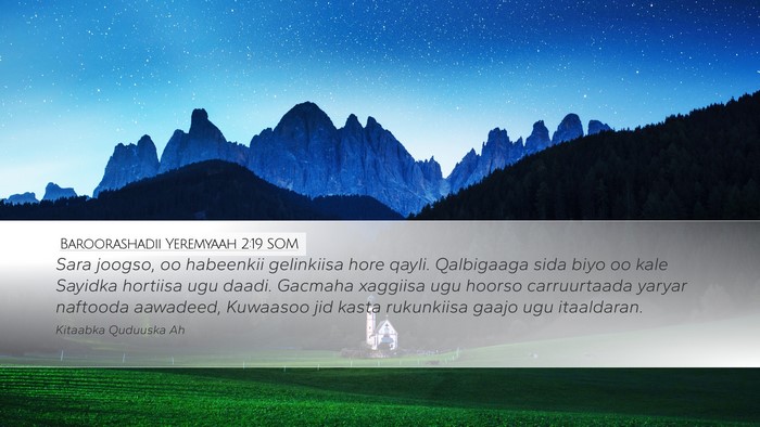 Baroorashadii Yeremyaah 2:19 SOM Bible Verse Image