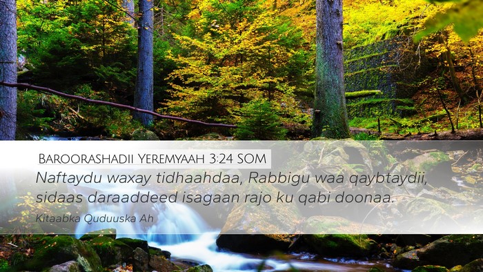 Baroorashadii Yeremyaah 3:24 SOM Bible Verse Image