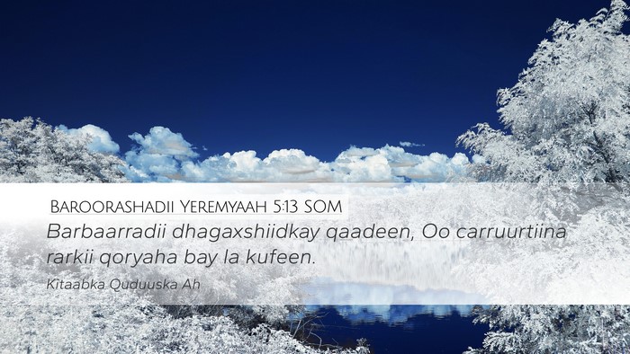 Baroorashadii Yeremyaah 5:13 SOM Bible Verse Image