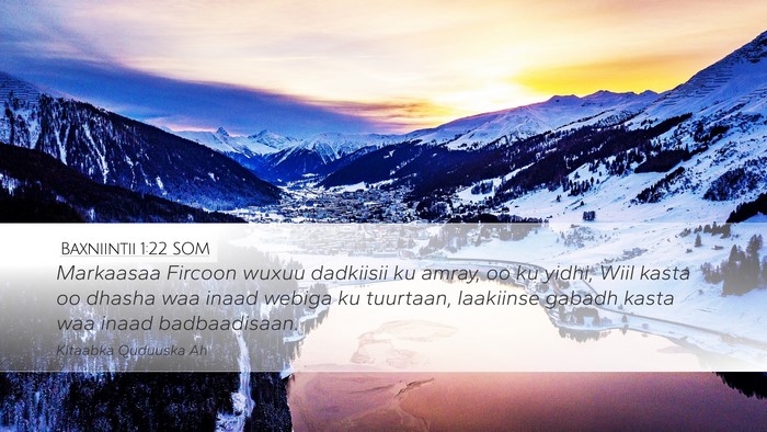 Baxniintii 1:22 SOM Bible Verse Image