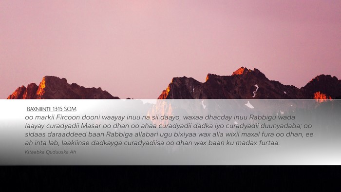Baxniintii 13:15 SOM Bible Verse Image