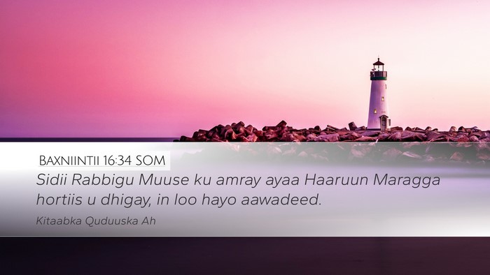 Baxniintii 16:34 SOM Bible Verse Image