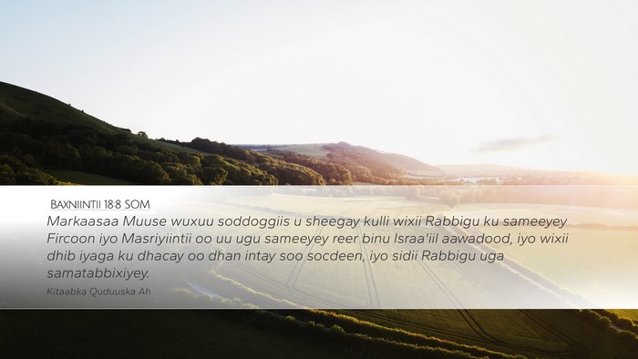 Baxniintii 18:8 SOM Desktop Wallpaper - Markaasaa Muuse wuxuu soddoggiis u sheegay kulli - Desktop Bible Verse Wallpaper