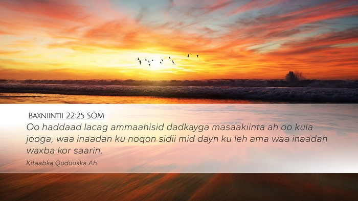 Baxniintii 22:25 SOM Bible Verse Image