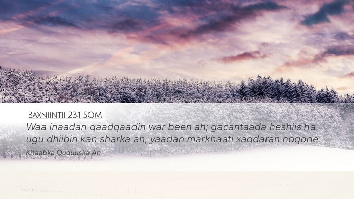 Baxniintii 23:1 SOM Bible Verse Image