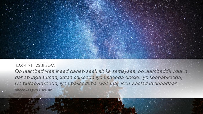Baxniintii 25:31 SOM Bible Verse Image