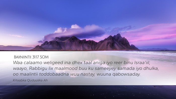 Baxniintii 31:17 SOM Bible Verse Image