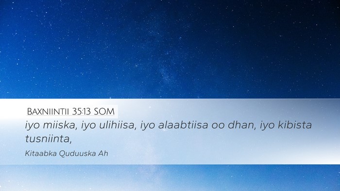 Baxniintii 35:13 SOM Bible Verse Image