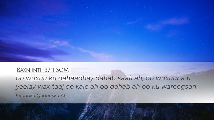 Baxniintii 37:11 SOM Desktop Wallpaper - oo wuxuu ku dahaadhay dahab saafi ah, oo wuxuuna - Desktop Bible Verse Wallpaper